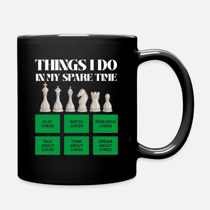 Schachzeit in der Freizeit - Tasse einfarbig - Schwarz