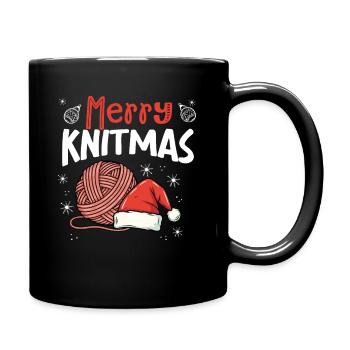Merry Knitmas Lustiges Stricker-weihnachtsgarn - Tasse einfarbig - Schwarz - Rechts