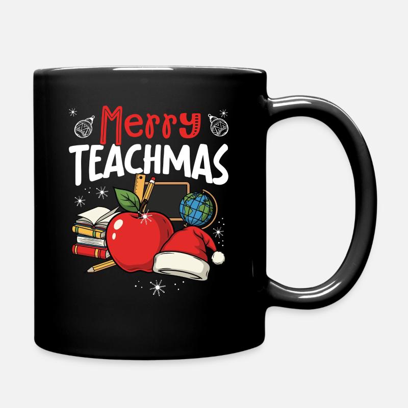 Frohe Weihnachten, Lustige Weihnachtslehrer - Tasse einfarbig - Schwarz