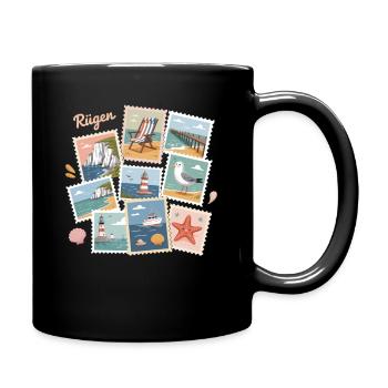 Rügen Coasts Postcard Design Baltic Sea - Full Colour Mug - black - Right