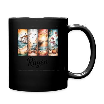 Rügen Baltic Sea Seasons Lighthouse Seagull - Full Colour Mug - black - Right