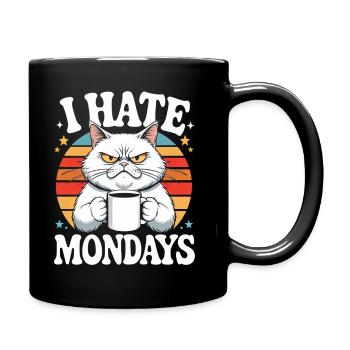 Mürrische Katze Ich Hasse Montage - Full Colour Mug - black - Right
