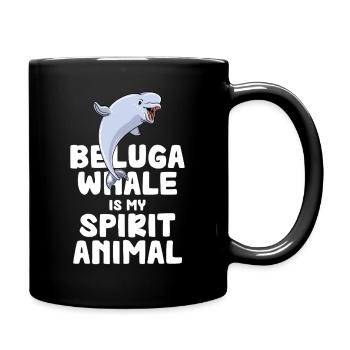 Beluga Geisttier Druck - Tasse einfarbig - Schwarz - Rechts