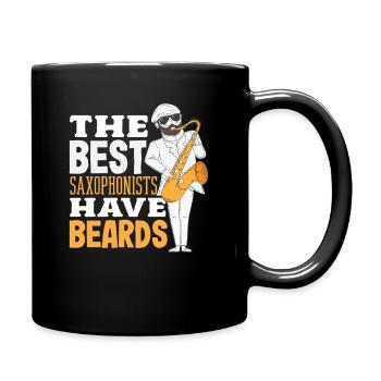 The best saxophonists have beards - Full Colour Mug - black - Right