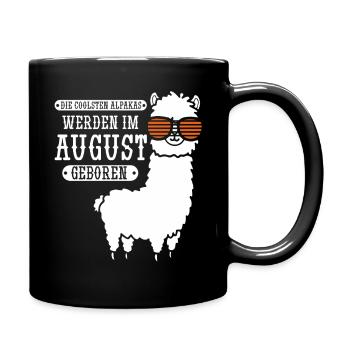 August Birthday Alpaca Saying Funny - Full Colour Mug - black - Right