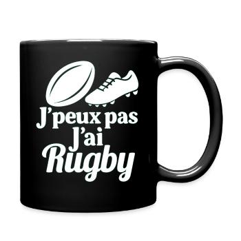 J'peux pas j'ai Rugby - Mug uni - noir - Droite