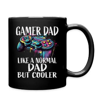 Gamer Dad Cooler Controller Splash - Tasse einfarbig - Schwarz - Rechts