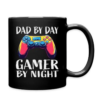 Vater Gamer Nacht Controller - Tasse einfarbig - Schwarz - Rechts