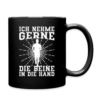 Marathon Nehme Die Beine In Die Hand Running Gift - Tasse einfarbig - Schwarz - Rechts