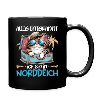 Nordsee Urlaub ALLES ENTSPANNT BIN IN NORDDEICH - Tasse einfarbig - Schwarz - Rechts