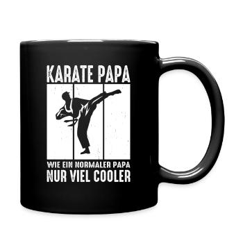 Karate Papa Wie Ein Normaler Papa Nur Viel Cooler - Tasse einfarbig - Schwarz - Rechts
