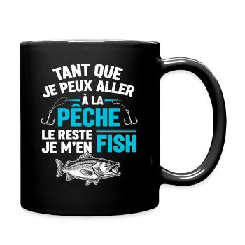 Fishing: As Long As I Can Fish, I Don't Care - Full Colour Mug - black - Right