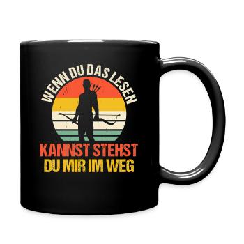 Bogenschütze Bogensport Bogenschießen - Tasse einfarbig - Schwarz - Rechts