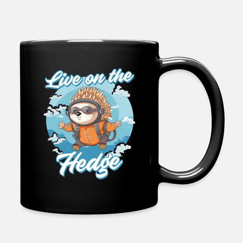 Igel Tag Hedgehog Day Live On the Hegde - Full Colour Mug - black