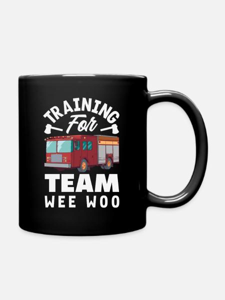 Wee Woo Squad Fire Tiny Firefighter - Full Colour Mug - black
