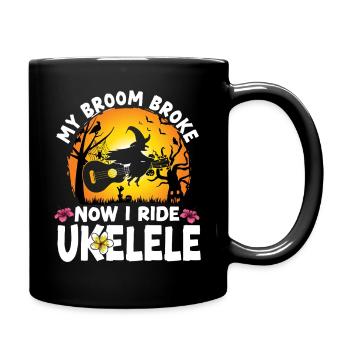 Ukulélé hawaïen Ukulélé Halloween Mon - Mug uni - noir - Droite