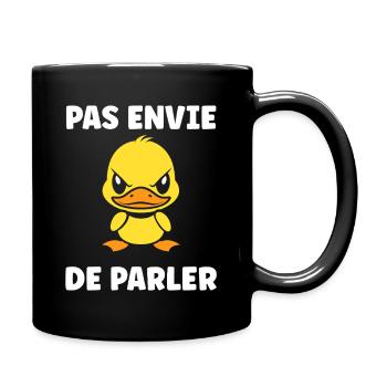 Grumpy Duck – Nicht bereit zu reden - Tasse einfarbig - Schwarz - Rechts