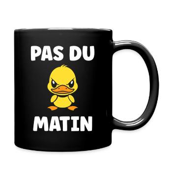 Morgenschritt: Wütende Gelbe Ente - Tasse einfarbig - Schwarz - Rechts