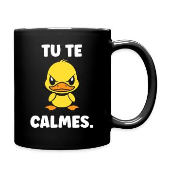 Yellow Duck: Beruhige dich - Tasse einfarbig - Schwarz - Rechts