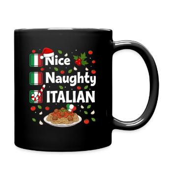 Nice Naughty Italian Xmas Pasta - Full Colour Mug - black - Right