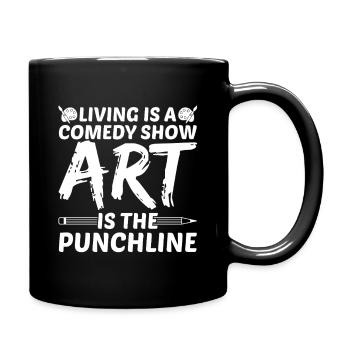 L’art drôle de peintre est le dessin de chute - Mug uni - noir - Droite