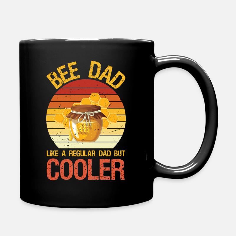 Bee Dad Honey Beekeeper Funny Beekeeping - Full Colour Mug - black