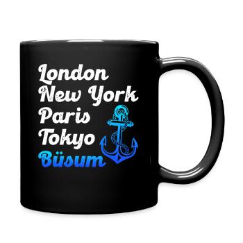 Büsumer LONDRES NEW YORK PARIS TOKYO BÜSUM - Mug uni - noir - Droite