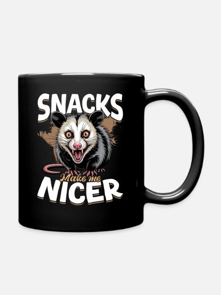 Funny Opossum - Ensfarvet krus - sort