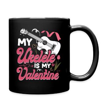 Valentines ukulélé hawaïen - Mug uni - noir - Droite