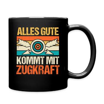 Bogenschütze Bogensport Bogenschießen - Tasse einfarbig - Schwarz - Rechts