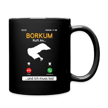 BORKUM APPELLE ET JE DOIS Y ALLER Drôle - Mug uni - noir - Droite