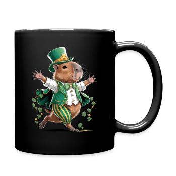 Leprechaun Hamster Festive Print - Full Colour Mug - black - Right