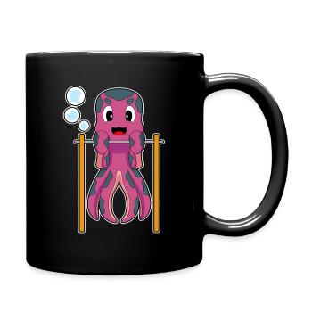 Octopus Bodybuilder Pull-ups Bodybuilding - Full Colour Mug - black - Right