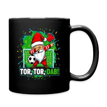 Tor Tor Dab Fußball Santa Wichtel Weihnachten - Tasse einfarbig - Schwarz - Rechts