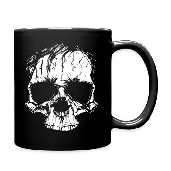 Skull in zombie look - Full Colour Mug - black - Right