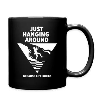 Einfach nur an einer Kletterwand von Life Rocks herumhängen - Tasse einfarbig - Schwarz - Rechts
