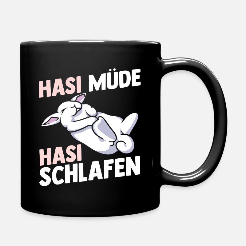 Shlafshirt Hase Hasi Müde Hasi Schlafen - Tasse einfarbig - Schwarz