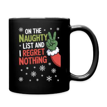 Naughty List Peace Sign Xmas Tee - Full Colour Mug - black - Right