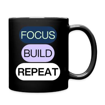 Concentrez-vous, construisez, répétez – Mentalité de créateur - Mug uni - noir - Droite