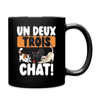 One, two, three cats, cute cats, - Full Colour Mug - black - Right