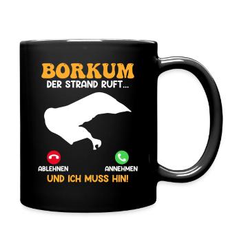 BORKUM LA PLAGE APPELLE ET JE DOIS Y ALLER Drôle - Mug uni - noir - Droite