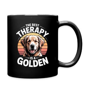 Motif du chien de thérapie doré - Mug uni - noir - Droite