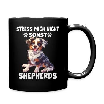 Australian Shepherd Hundebesitzer T Aussie - Tasse einfarbig - Schwarz - Rechts