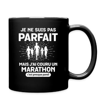 Nicht perfekt, aber ich bin einen Humor-Marathon gelaufen - Tasse einfarbig - Schwarz - Rechts