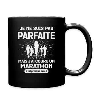 Nicht perfekt, aber ich bin einen Humor-Marathon gelaufen - Tasse einfarbig - Schwarz - Rechts