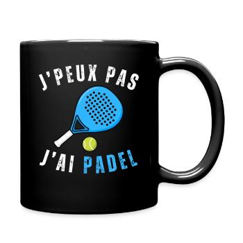 I can't I have padel gift man - Full Colour Mug - black - Right