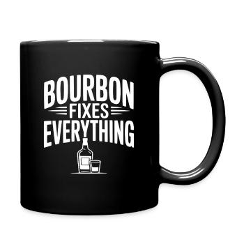Bourbon Fixes Everything - Full Colour Mug - black - Right