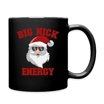 Weihnachtsmann, lustiges Weihnachten, große Nick-E - Tasse einfarbig - Schwarz - Rechts