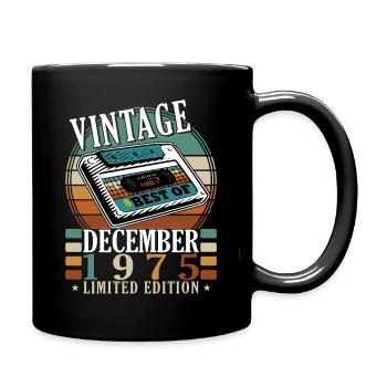 Vintage Dezember 1975 Best Of - Tasse einfarbig - Schwarz - Rechts