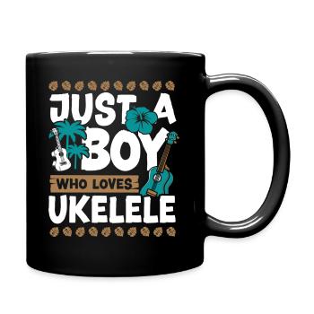 Hawaiian Ukulele Uke Boy Just A - Tasse einfarbig - Schwarz - Rechts